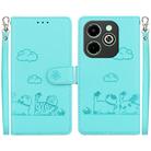 For Infinix Smart 8 / 8 HD / Hot 40i Cute Cats RFID Leather Phone Case(Green) - 1