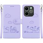 For Infinix Smart 8 / 8 HD / Hot 40i Cute Cats RFID Leather Phone Case(Purple) - 1