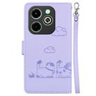 For Infinix Smart 8 / 8 HD / Hot 40i Cute Cats RFID Leather Phone Case(Purple) - 3