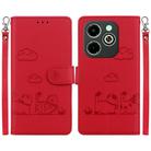For Infinix Smart 8 / 8 HD / Hot 40i Cute Cats RFID Leather Phone Case(Red) - 1