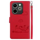 For Infinix Smart 8 / 8 HD / Hot 40i Cute Cats RFID Leather Phone Case(Red) - 3