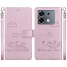 For Infinix Zero 30 5G Cute Cats RFID Leather Phone Case(Rose Gold) - 1