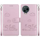 For Infinix Note 12 Pro 4G / Note 12 Cute Cats RFID Leather Phone Case(Rose Gold) - 1