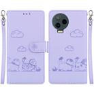 For Infinix Note 12 Pro 4G / Note 12 Cute Cats RFID Leather Phone Case(Purple) - 1