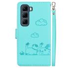 For Infinix Hot 50 4G Cute Cats RFID Leather Phone Case(Green) - 3