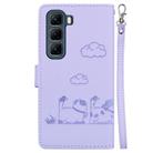For Infinix Hot 50 4G Cute Cats RFID Leather Phone Case(Purple) - 3