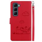 For Infinix Hot 50 4G Cute Cats RFID Leather Phone Case(Red) - 3
