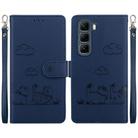For Infinix Hot 50 4G Cute Cats RFID Leather Phone Case(Blue) - 1
