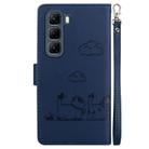 For Infinix Hot 50 4G Cute Cats RFID Leather Phone Case(Blue) - 3