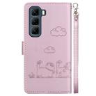 For Infinix Hot 50 5G Cute Cats RFID Leather Phone Case(Rose Gold) - 3