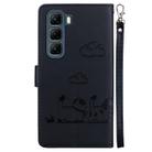 For Infinix Hot 50 5G Cute Cats RFID Leather Phone Case(Black) - 3