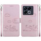 For Infinix Note 40 5G Cute Cats RFID Leather Phone Case(Rose Gold) - 1