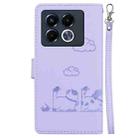 For Infinix Note 40 5G Cute Cats RFID Leather Phone Case(Purple) - 3