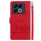 For Infinix Note 40 5G Cute Cats RFID Leather Phone Case(Red) - 3