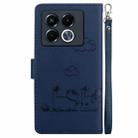 For Infinix Note 40 5G Cute Cats RFID Leather Phone Case(Blue) - 3