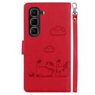 For Infinix Hot 50 Pro 4G Cute Cats RFID Leather Phone Case(Red) - 3