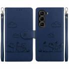 For Infinix Hot 50 Pro 4G Cute Cats RFID Leather Phone Case(Blue) - 1