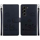 For Infinix Hot 50 Pro 4G Cute Cats RFID Leather Phone Case(Black) - 1