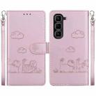 For Infinix Hot 50 Pro+ 4G Cute Cats RFID Leather Phone Case(Rose Gold) - 1