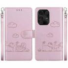 For Infinix Note 50 Pro+ Cute Cats RFID Leather Phone Case(Rose Gold) - 1