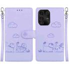 For Infinix Note 50 Pro+ Cute Cats RFID Leather Phone Case(Purple) - 1