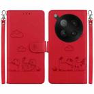 For Infinix Zero 40 4G / 5G Cute Cats RFID Leather Phone Case(Red) - 1
