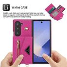 For Samsung Galaxy Z Fold6 POLA Grid Texture Multi-Card Slots Zipper Wallet Phone Case(Pink) - 3