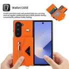 For Samsung Galaxy Z Fold6 POLA Grid Texture Multi-Card Slots Zipper Wallet Phone Case(Orange) - 3