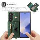 For Samsung Galaxy Z Fold6 POLA Grid Texture Multi-Card Slots Zipper Wallet Phone Case(Green) - 3