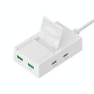 CY-PC03 50W 2 Type-C 2 USB Multi Ports Sharing Travel Charger, Plug:US Plug(White) - 1