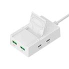 CY-PC03 50W 2 Type-C 2 USB Multi Ports Sharing Travel Charger, Plug:EU Plug(White) - 1