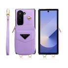 For Samsung Galaxy Z Fold6 POLA Multi-Card Slots Zipper Wallet Phone Case(Purple) - 2