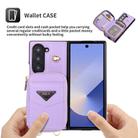 For Samsung Galaxy Z Fold6 POLA Multi-Card Slots Zipper Wallet Phone Case(Purple) - 3