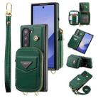 For Samsung Galaxy Z Fold6 POLA Multi-Card Slots Zipper Wallet Phone Case(Green) - 1