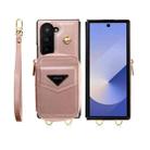 For Samsung Galaxy Z Fold6 POLA Multi-Card Slots Zipper Wallet Phone Case(Pink) - 2