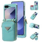 For Samsung Galaxy Z Flip6 POLA Multi-Card Slots Zipper Wallet Phone Case(Blue) - 1