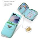 For Samsung Galaxy Z Flip6 POLA Multi-Card Slots Zipper Wallet Phone Case(Blue) - 3