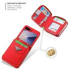 For Samsung Galaxy Z Flip6 POLA Multi-Card Slots Zipper Wallet Phone Case(Red) - 3