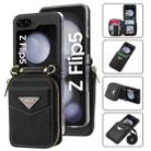 For Samsung Galaxy Z Flip5 POLA Multi-Card Slots Zipper Wallet Phone Case(Black) - 1