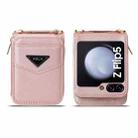 For Samsung Galaxy Z Flip5 POLA Multi-Card Slots Zipper Wallet Phone Case(Pink) - 2