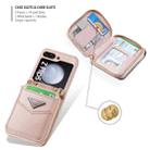 For Samsung Galaxy Z Flip5 POLA Multi-Card Slots Zipper Wallet Phone Case(Pink) - 3