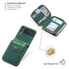 For Samsung Galaxy Z Flip4 POLA Multi-Card Slots Zipper Wallet Phone Case(Green) - 3