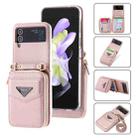 For Samsung Galaxy Z Flip4 POLA Multi-Card Slots Zipper Wallet Phone Case(Pink) - 1