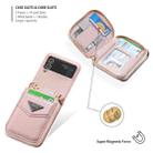 For Samsung Galaxy Z Flip4 POLA Multi-Card Slots Zipper Wallet Phone Case(Pink) - 3