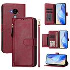 For Nokia C30 Multi-Card Slots Zipper Wallet Leather Phone Case(Dark Red) - 1