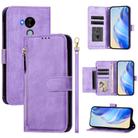 For Nokia C30 Multi-Card Slots Zipper Wallet Leather Phone Case(Purple) - 1