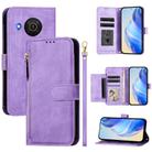 For Nokia X20 / X10 Multi-Card Slots Zipper Wallet Leather Phone Case(Purple) - 1