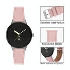 For Google Pixel Watch 3 45mm Round Tail Genuine Leather Watch Band(Pink) - 2