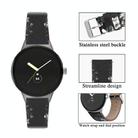 For Google Pixel Watch 3 45mm Round Tail Genuine Leather Watch Band(Black White Flower) - 2