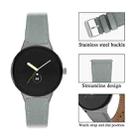 For Google Pixel Watch 3 45mm Round Tail Genuine Leather Watch Band(Grey) - 2